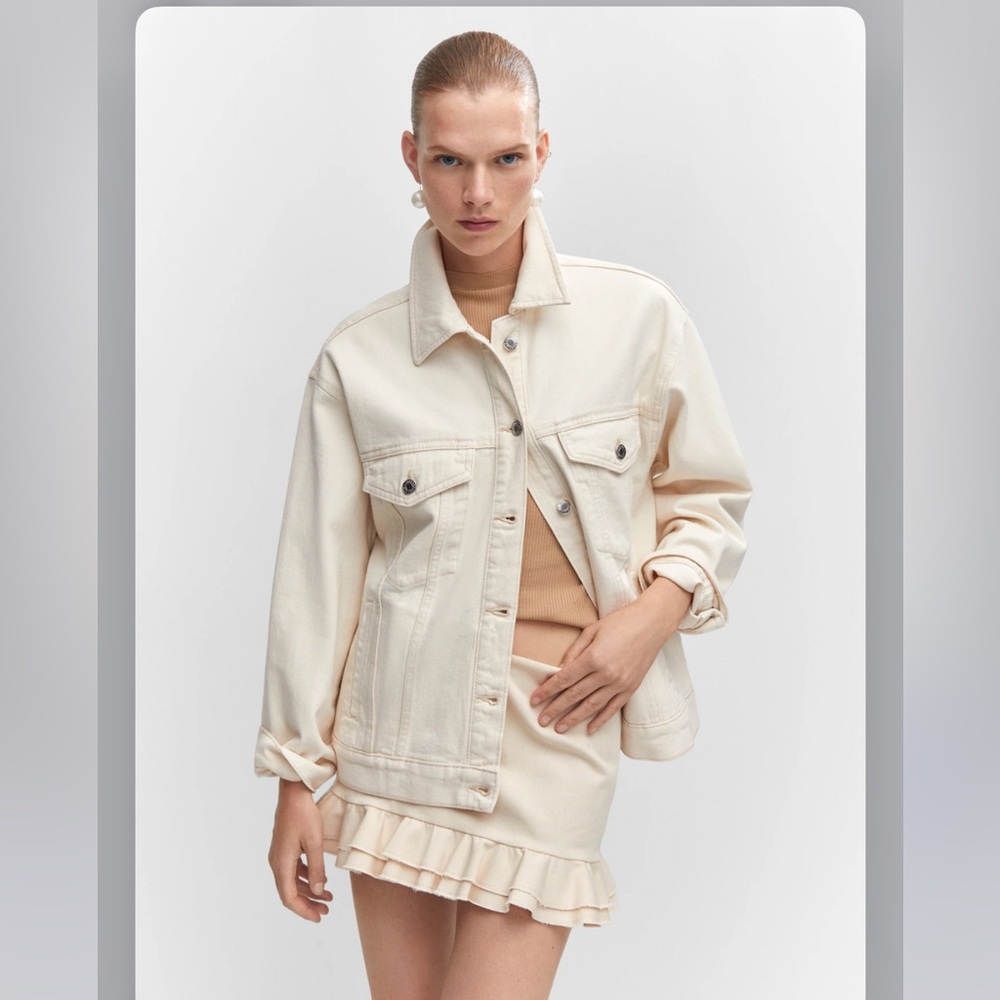 Women's Cream Denim Jacket